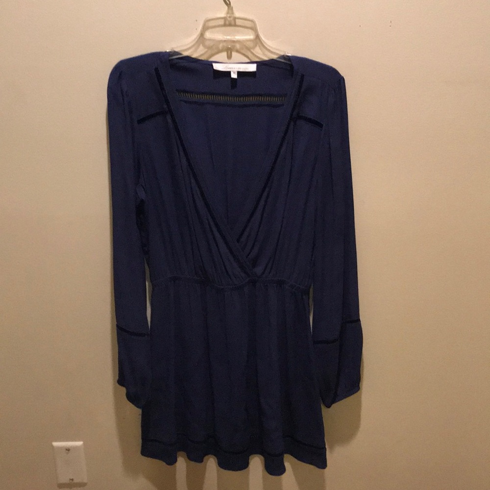 Lovers+friends navy long sleeve dress